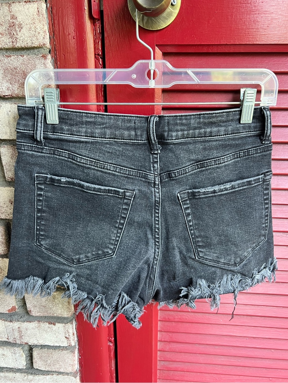Alter’d State High Rise Black Frayed Hem Jean Shorts Medium - Picture 6 of 9